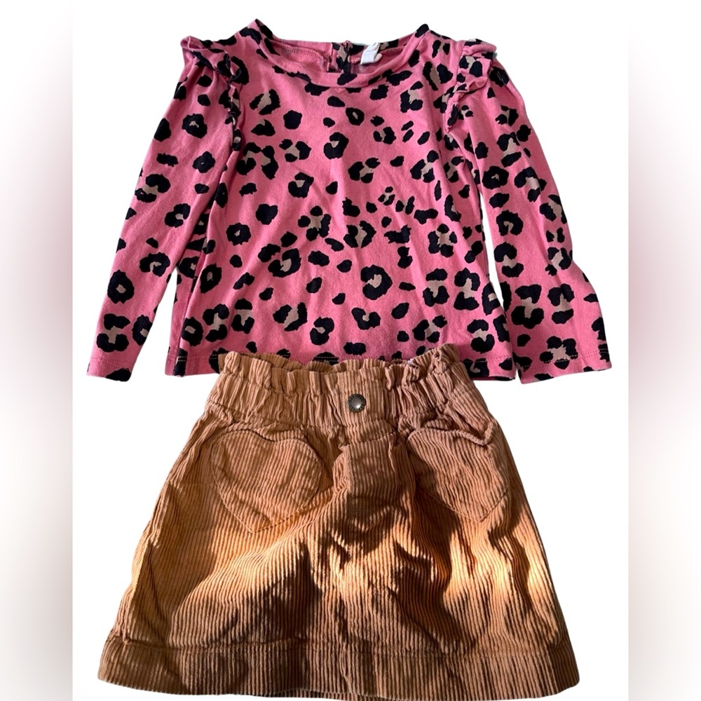 Gap Girls long sleeve top and skirt matching set